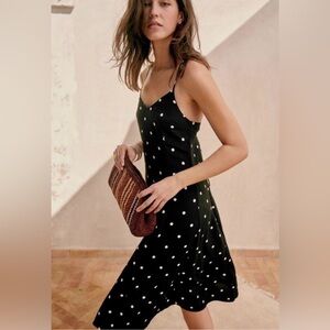 NWT Sezane Marguerite Polka Dot Midi Dress, FR 34 / US 2